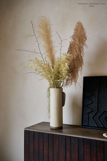 French Connection Cream Long Paper Mache Vase (N05238) | £40