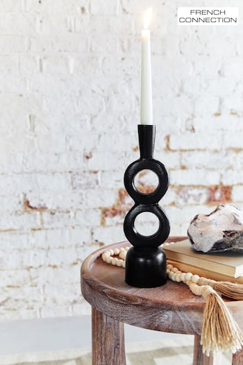 French Connection Black Rustic Taper Candle Holder Large (N05247) | £30