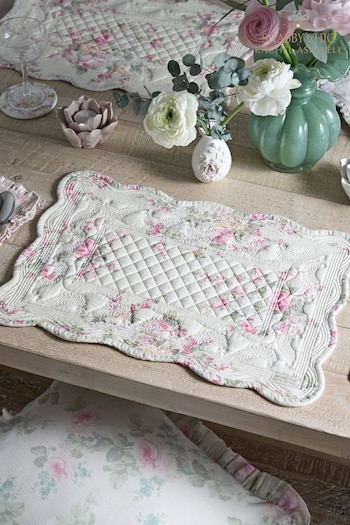 Shabby Chic by Rachel Ashwell® Set of 2 Pink & Blue Floral Quilted Placemats (N05248) | £22