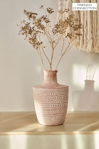 French Connection Rust Brown Longline Papier Mache Vase (N05283) | £55