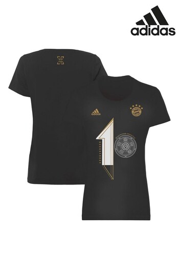 adidas Black FC Bayern 10th Consecutive Championship T-Shirt (N05371) | £23