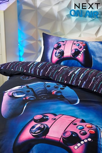 Navy Blue Game Controllers Duvet Cover and Pillowcase Set (N05394) | £22 - £30