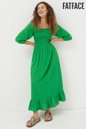 FatFace Green Adele Midi Black hang Dress (N05406) | £69