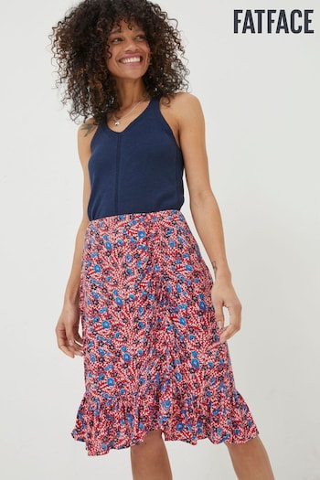 FatFace Red FatFace Red Cece Woodblock Meadow Skirt (N05417) | £45