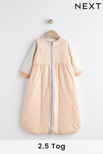 Pastel Stripe Baby 100% Cotton Removable Sleeves 2.5 Tog Sleep Bag (N05432) | £32 - £36