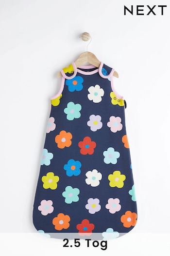 Blue Floral Baby 100% Cotton 2.5 Tog Sleep Bag (N05436) | £26 - £30