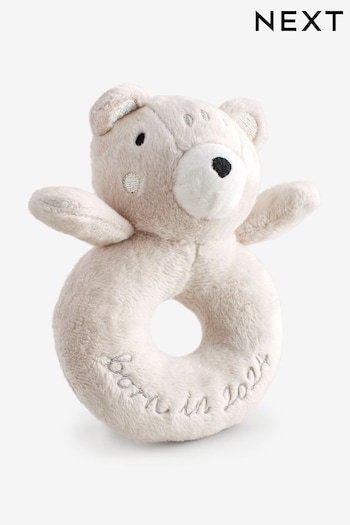 Born in 2024 Natural Bear Baby Rattle (N05440) | £10.50