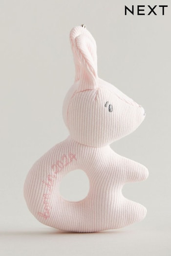 Born in 2024 Pink Bunny Baby Rattle (N05442) | £10.50
