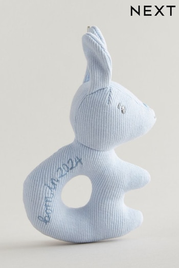 Born in 2024 Blue Bunny Baby Rattle (N05444) | £10.50