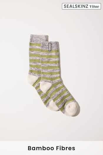 Sealskinz Womens Banham Bamboo Mid Length Striped Socks (N05560) | £18