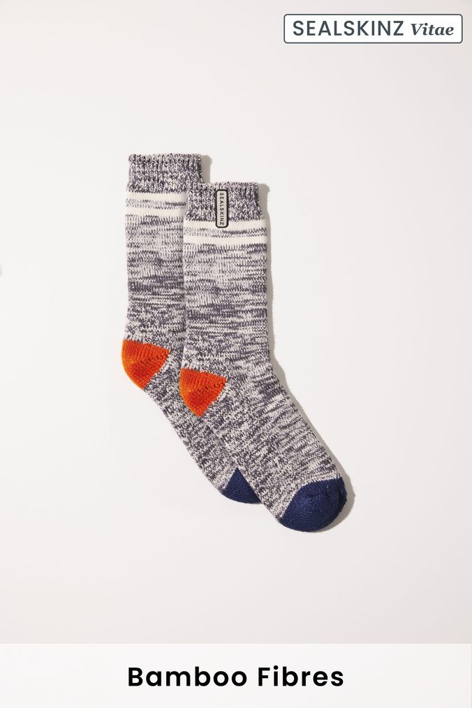 SEALSKINZ Mens Thwaite Vitae Bamboo Mid Length Twisted Socks (N05561) | £18