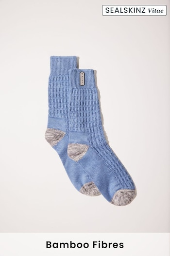 SEALSKINZ Womens Wroxham Bamboo Mid Length Waffle Socks (N05596) | £18