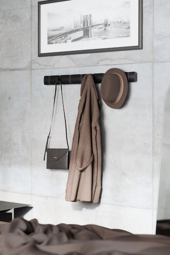 Umbra Black Flip 8 Hook Wall Mounted Coat Rack (N05669) | £55