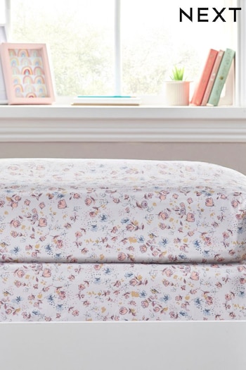 2 Pack Beige Ditsy Floral Fitted Sheets (N05670) | £16 - £20