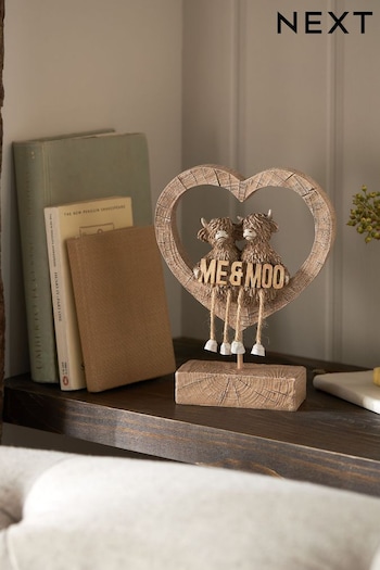 Brown Me and Moo Hamish The Highland Cow Heart Ornament (N05673) | £18