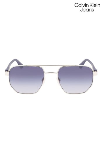Calvin Klein Jeans Silver rectangular Sunglasses (N05711) | £101