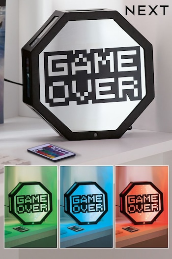 Black Game Over Colour Changing LED Table Lamp (N05726) | £40
