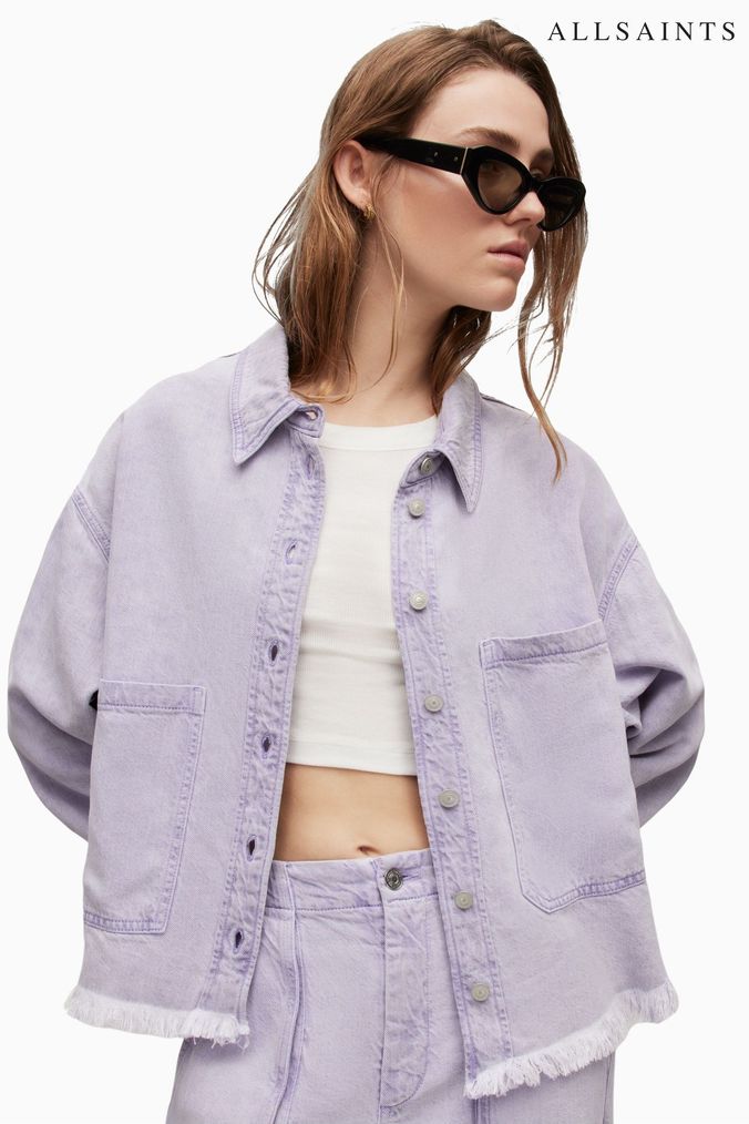 Mauve denim jacket sales