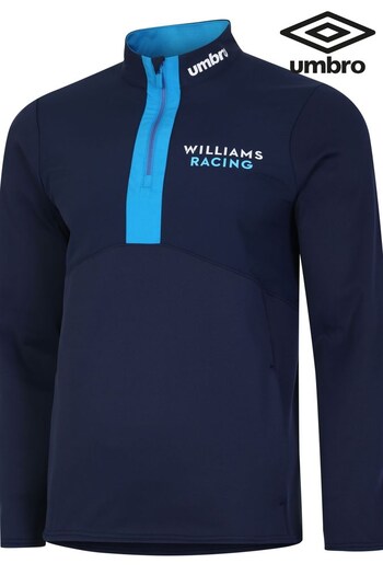 Umbro Blue Williams Off Track Half Zip Sweat Top (N05892) | £70