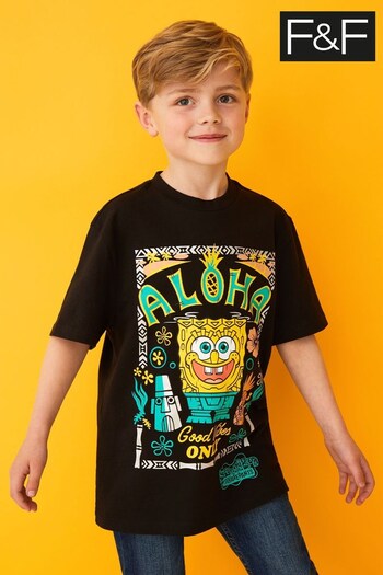 F&F Spongebob Aloha Black T-Shirt (N05966) | £9 - £11