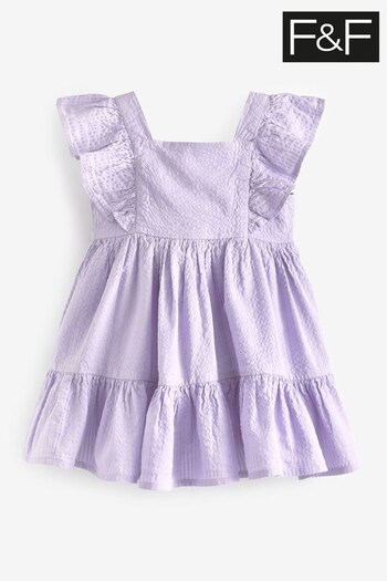 F&F Purple Wk9 Colour Seersucker Dress (N06079) | £12 - £16