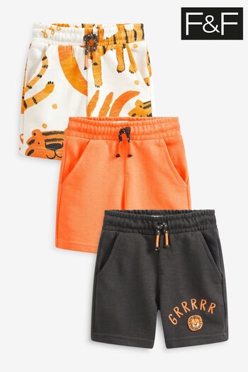 F&F Orange Safari Sweat Shorts 3 Pack (N06083) | £14 - £18