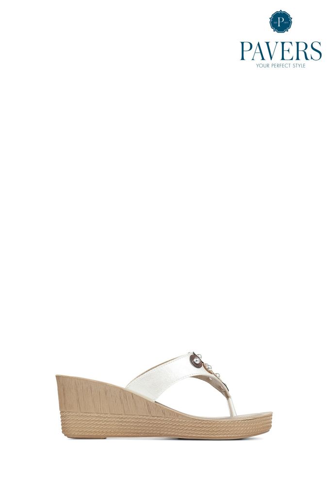 Pavers white shop wedge sandals