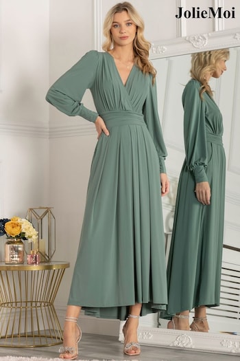 Jolie Moi Rashelle Jersey Long Sleeve Maxi Dress (N06195) | £95