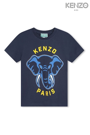 KENZO KIDS Navy Elephant Logo T-Shirt (N06274) | £58 - £78