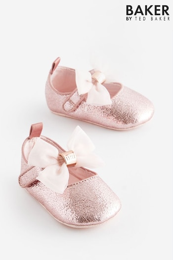 Baker by Ted Baker Baby Girls Pink Glitter Mary Jane Padders Shoes (N06360) | £20