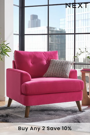Soft Velvet Fuchsia Pink Parker Armchair (N06374) | £450
