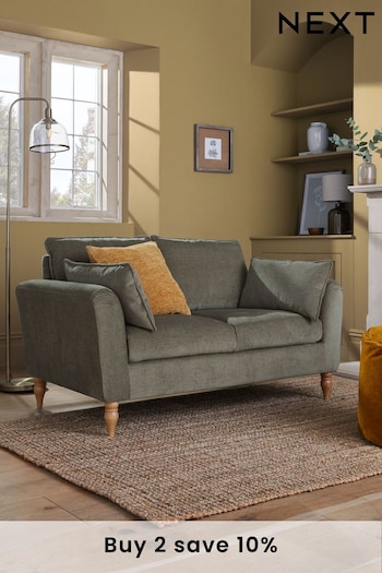Fine Chenille Dark Sage Green Emory Compact 2 Seater 'Sofa In A Box' (N06378) | £465
