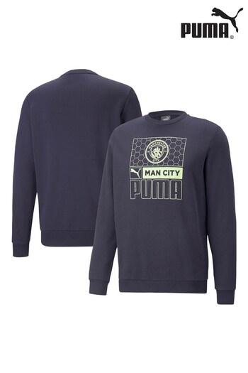 Puma Blue Manchester City FtblCore Crew Sweatshirt (N06450) | £40