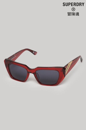 Superdry Red SDR 90s Angular Sunglasses (N06554) | £60
