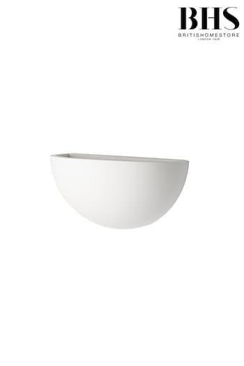 BHS White Mao Paintable Plaster Wall Qtr Uplighter (N06609) | £30
