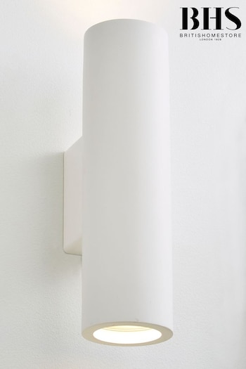 BHS White Carmona Up Down Paintable Plaster Wall Light (N06611) | £35