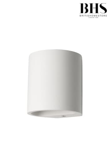 BHS White Osuna Round Up Down Paintable Plaster Wall Light (N06612) | £25