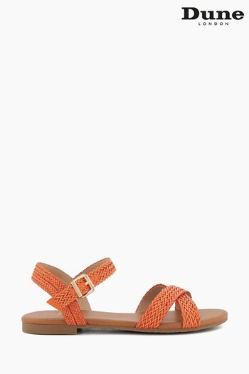 Dune London Orange Lalisa Braided Strap Sandals (N06659) | £75
