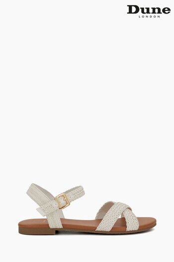Dune London White Braided Strap Lalisa Sandals (N06660) | £75