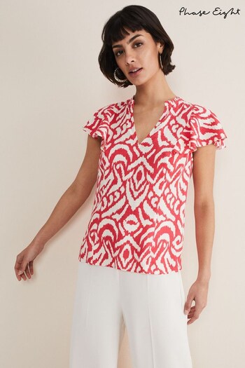 Phase Eight Red Dalia Abstract Top (N06725) | £69