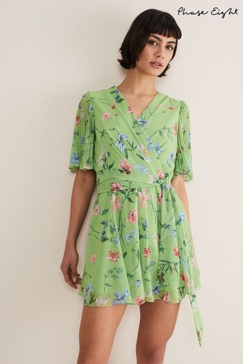 Phase Eight Green Astoria Floral Playsuit (N06743) | £119