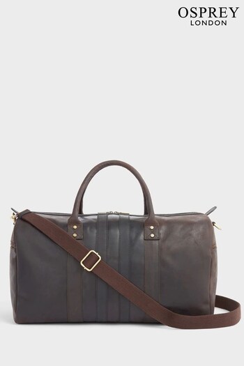 OSPREY LONDON The Jenson Leather Brown Holdall (N06760) | £195