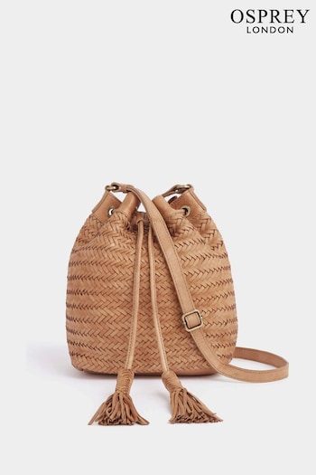 OSPREY LONDON The Joss Woven Natural Leather Bucket Bag (N06762) | £195