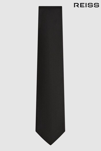 Reiss Black Ponza Silk Textured Tie (N06897) | £68