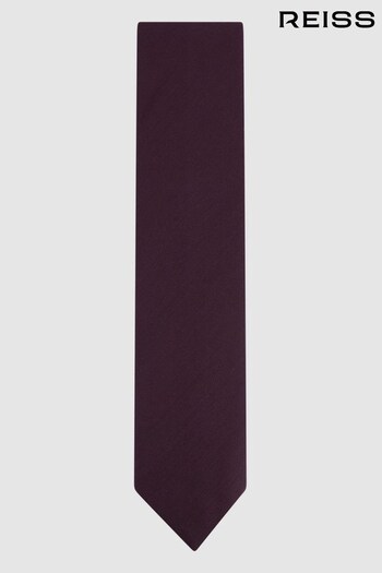 Reiss Dark Plum Molat Twill Wool Tie (N06898) | £58