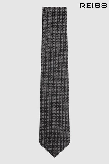 Reiss Charcoal Isola Silk Blend Square Tie (N06901) | £58