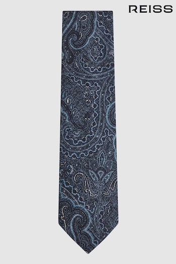 Reiss Indigo Lipari Silk Paisley Tie (N06903) | £68