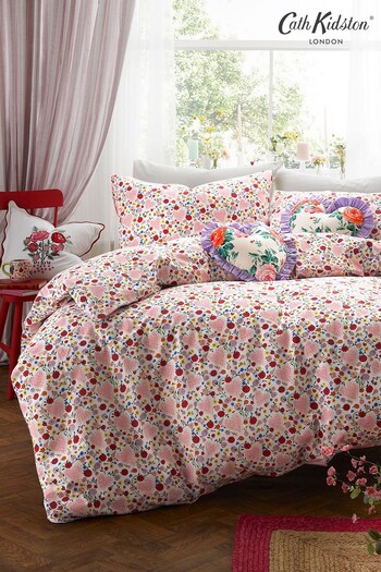 Cath Kidston Pink Floral Heart Frill Duvet Cover and Pillowcase Set (N06910) | £40 - £65