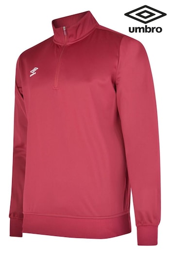 Umbro Red Dark Half Zip Poly Sweatshirt (N06942) | £30