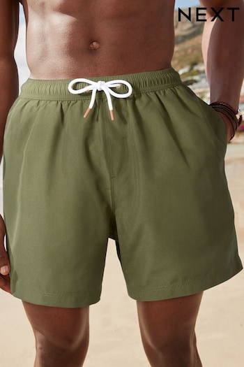 Khaki Green Plain Basic Swim Shorts (N06967) | £15